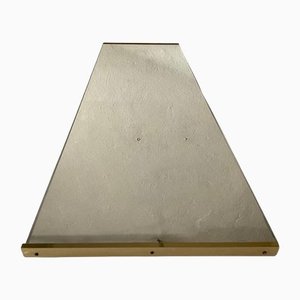Espejo de tocador alto minimalista rectangular con marco de metal dorado