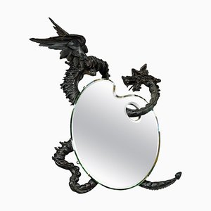 Espejo con forma de dragón victoriano tallado de Gabriel Viardot, 1880