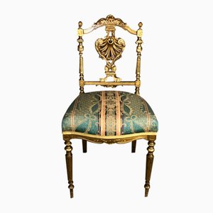 Napoleon III Geschnitzter Musik- oder Beistellstuhl aus vergoldetem Holz