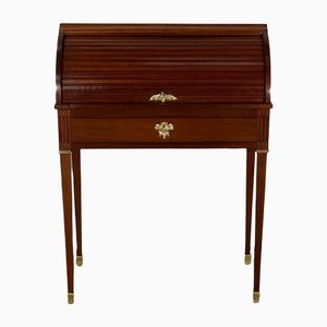 Petit Bureau Cylindrique Louis XVI en Acajou, 19ème Siècle