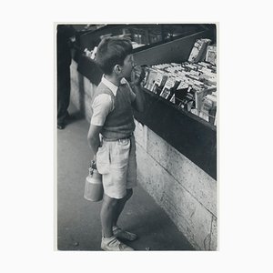 Little Boy With Milkcan in Paris, France, 1950s, Silver Gelatine Print