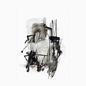 Adrienn Krahl, Oscillating Resonance, 2021, Acryl, Tusche und Farbstift auf Polypropylen Papier