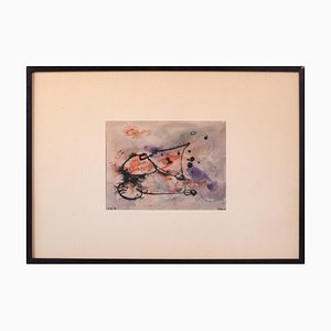 Abstrakter Expressionismus, 1965, Aquarell auf Papier, gerahmt