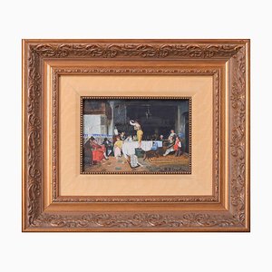 Spanish Interior Scene, the Party, 20th-century, Oil on Board, Framed