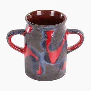 Vintage Red Ceramic Vase, 1960