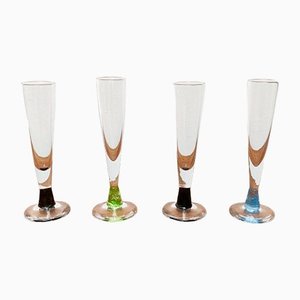 German Champagne Glasses by Regina Kaufmann for Glashagen Hütte, Set of 4