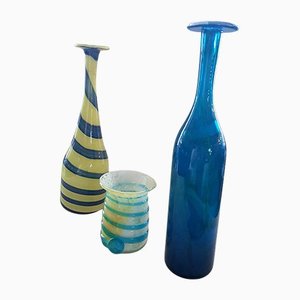 Glass Vases by Mdina, Set of 3