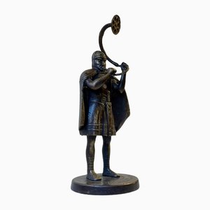 Bronze Sculpture of Lur Playing Viking by Edward Aagaard, 1950s