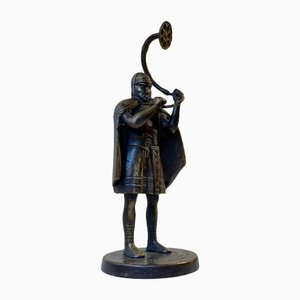 Scultura in bronzo di Lur Playing Viking di Edward Aagaard, anni '50