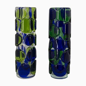 Art Glass Vases by Jaroslav Svoboda, 1980, Set of 2