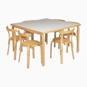 Dining Room Set by Alvar Aalto, Set of 7