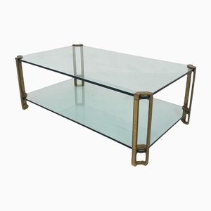 Brass and Glass Coffee Table by Peter Ghyczy for Ghyczy, 1970s