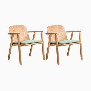 Set of Valo Lounge Chairs in Natural with STD Upholstery by Made by Choice