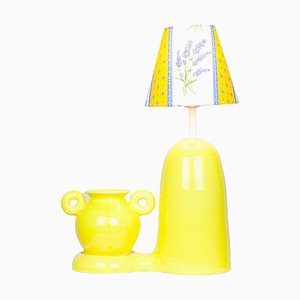 Bloom Gelbe Lampe & Vase von Lola Mayeras, 2er Set
