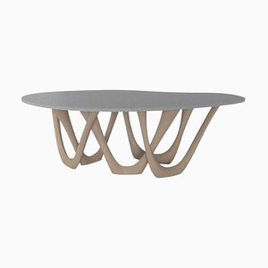 Grauer Beigefarbener G-Table aus Stahl von Zieta