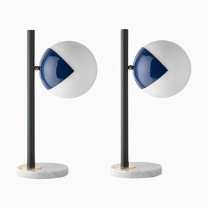 Blue Black Pop-Up Dimmable Table Lamps by Magic Circus Editions, Set of 2