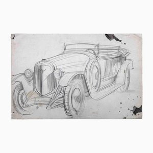 El coche, dibujo original, mediados del siglo XX