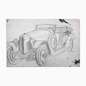 La Voiture, Dessin Original, Milieu du 20ème Siècle