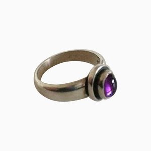 Sterling Silver Ring with Amethyst from Georg Jensen