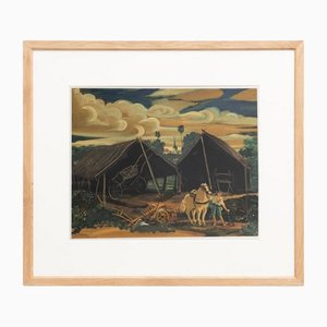 André Derain, Les Deux Hangars, 1970, Litografía en color