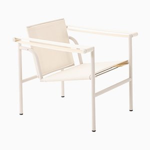 White Lc1 Chair by Le Corbusier, Pierre Jeanneret, Charlotte Perriand for Cassina