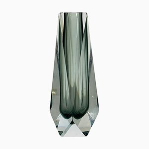Mid-Century Italian Modern Sommersi Series Gray Murano Glass Vase, 1960s