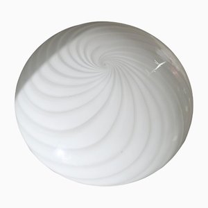 White Murano Glass Swirl Ceiling Lamp