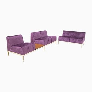 Set of Vintage Purple Velvet Sofas by Gianfranco Frattini