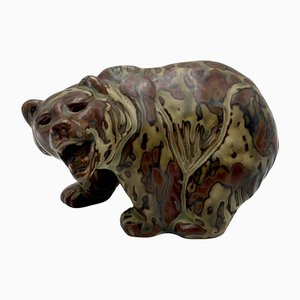 Statuetta a forma di orso in ceramica di Knud Khyn per Royal Copenhagen, anni '50