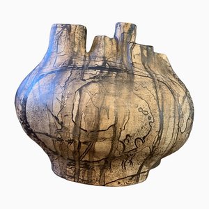Grand Vase Brutaliste par Gerhard Liebenthron