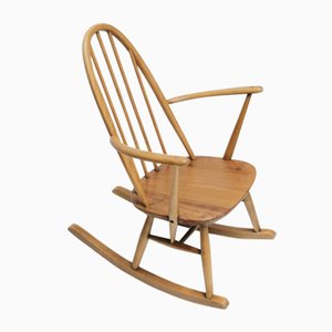 Rocking Chair Quaker 427 en Orme et Hêtre par Lucian Ercolani pour Ercol