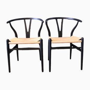 Black Lacquered CH24 Armchair Y-Chair by Hans J. Wegner for Carl Hansen & Søn