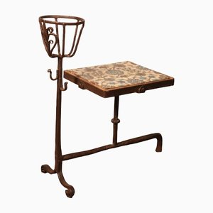 Andiron Style Side Table in Wrought Iron, 16th-Century