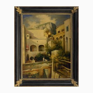 Francoise Vigneron, Roads of Capri, Oil on Canvas, Framed