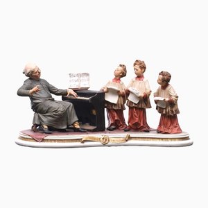 Grande Figurine The Choirboys en Porcelaine de Capodimonte