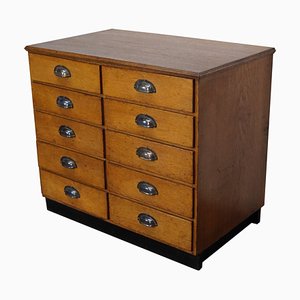 Mid-20th Century German Oak / Pine Apothecary Cabinet or Bank of Drawers