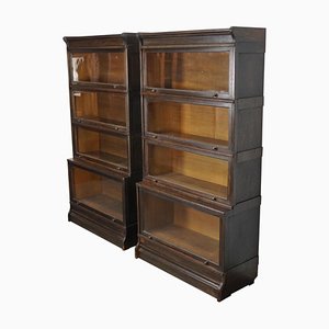 Antique Oak Stacking Bookcases by Muller in Globe Wernicke Style, 1930s, Set of 2