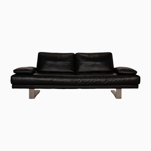 Black Leather 6600 Three-Seater Couch from Rolf Benz