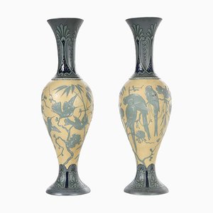 Art Deco German Ceramic Vases, Set of 2