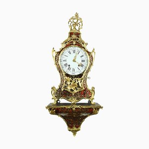 Regency or Louis XV Boulle Cartel Clock on Console by Gribelin, Paris, Early 18th Century, Set of 2