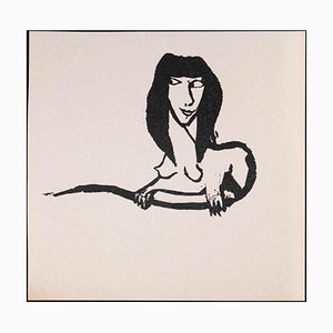 Mino Maccari, Sphinx, Linograbado original, 1951
