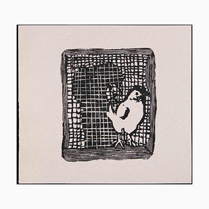 Mino Maccari, The Hen, Original Linocut, 1951