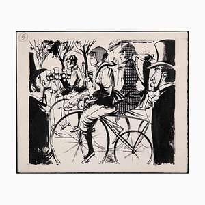 Norbert Meyre, Bike People, Dibujo original, mediados del siglo XX