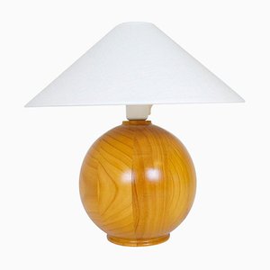 Mid-Century Modern Swedish Solid Pine Sculptural Table Lamp, 1970s