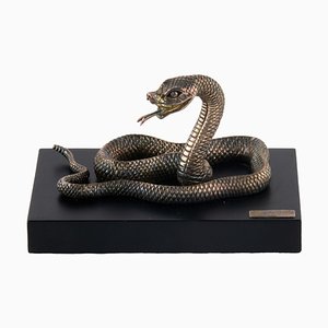 Figura de serpiente bañada en plata