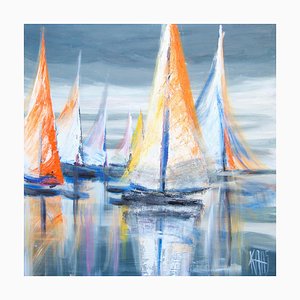 Michèle Kaus, Les voiles II, 2022, Acryl auf Leinwand