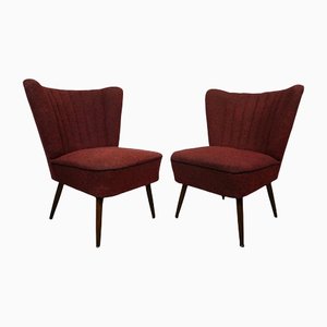 Red Cocktail Chairs, 1950s, Set of 2