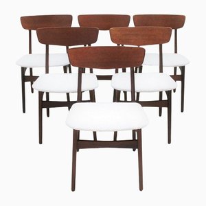 Vintage Scandinavian Solid Teak Chairs, Set of 6