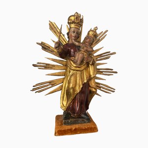 Baroque Wood Carved Radiation Madonna