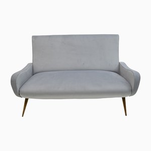 Modern Velvet Sofa in the Style of Marco Zanuso, 1950s
